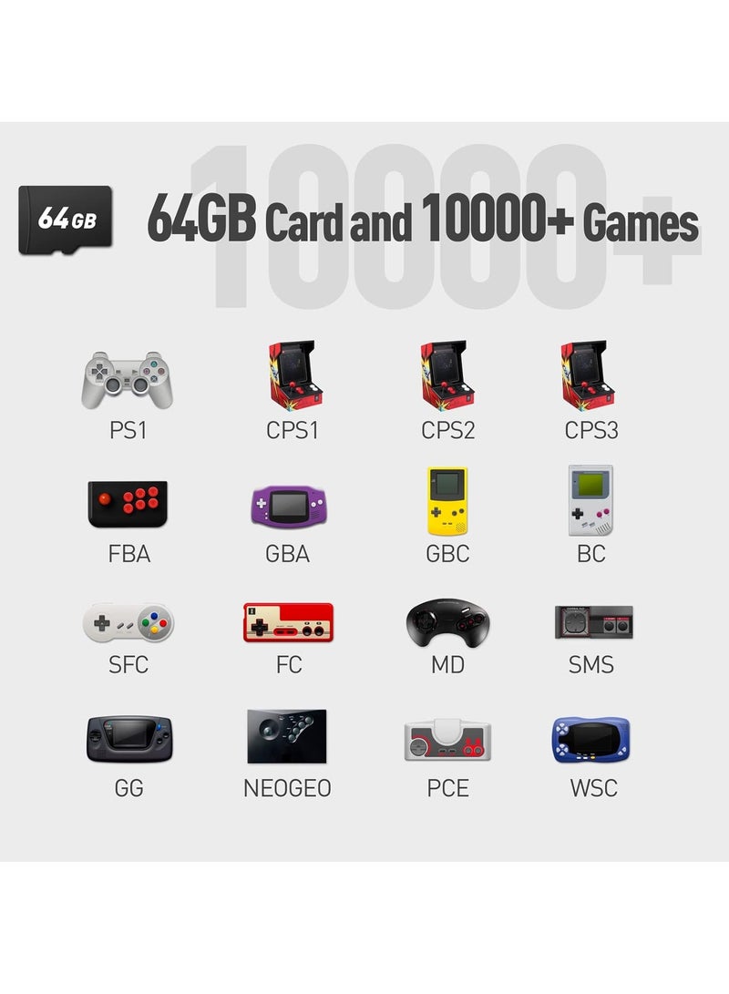 Powkiddy Miyoo Mini Plus Handheld Game Console, with Dedicated Storage Case, 3.5 Inch IPS 640x480 Screen, 64G/128G TF Card with 10,000+ Games, 3000mAh 7+Hours Battery, Support Wireless Network (Purple 64G) - Image 5