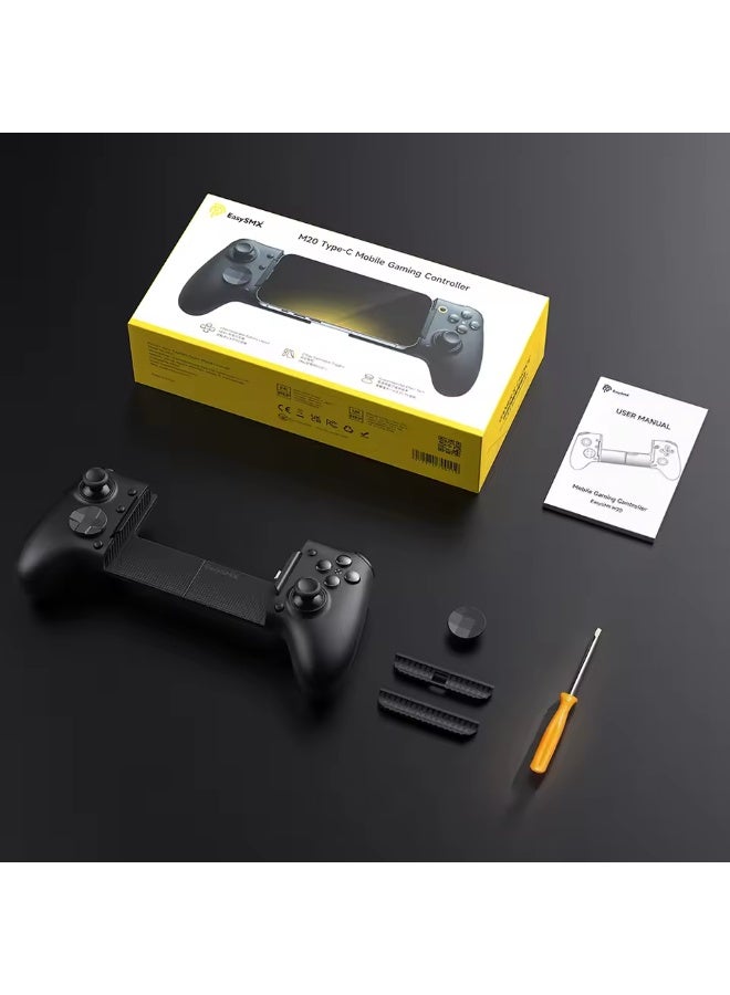 EasySMX M20 Type C Mobile Controller for Android/iPhone 15 Xbox Cloud Gaming, Telescopic Grip Fits Phones/Tablets up to 8.5" - Image 1
