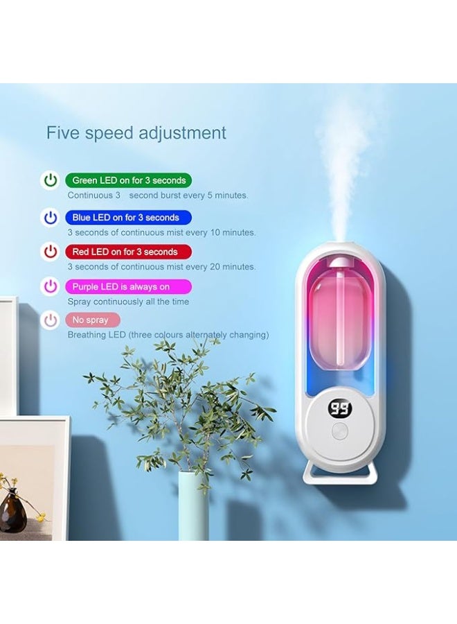 Smart Automatic Aromatherapy Diffuser Air Freshener – Dual Display Screen, 360° Spray, LED Light, Timer, Rechargeable, Wall-Mounted or Tabletop – for Home, Office, Car (No Essential Oils Included) - Image 5