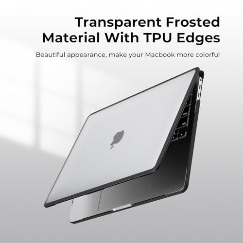 BlueSwan Anti-Cracking Hard Shell Case Compatible with MacBook Pro 13 inch, M2/M1 2025 2022-2017 A2338 A2289 A2251 A2159 A1989 A1706 A1708, Anti-Fingerprint Soft TPU Bumper, Frosted Clear - Image 4