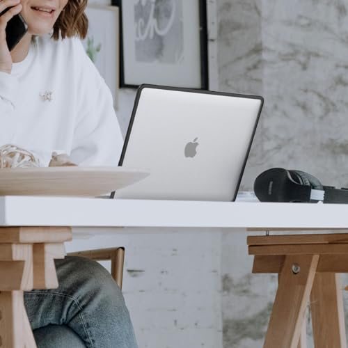 BlueSwan Anti-Cracking Hard Shell Case Compatible with MacBook Pro 13 inch, M2/M1 2025 2022-2017 A2338 A2289 A2251 A2159 A1989 A1706 A1708, Anti-Fingerprint Soft TPU Bumper, Frosted Clear - Image 2