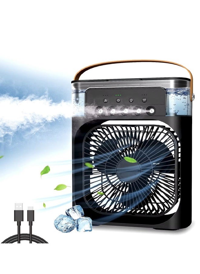 Generic Mini Air Cooling Mist Fan with 500ml Water Tank 3 Wind Modes 3 Spray Modes 7 Colors  - Image 1