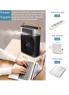 Generic Mini Air Cooling Mist Fan with 500ml Water Tank 3 Wind Modes 3 Spray Modes 7 Colors  - Image 2