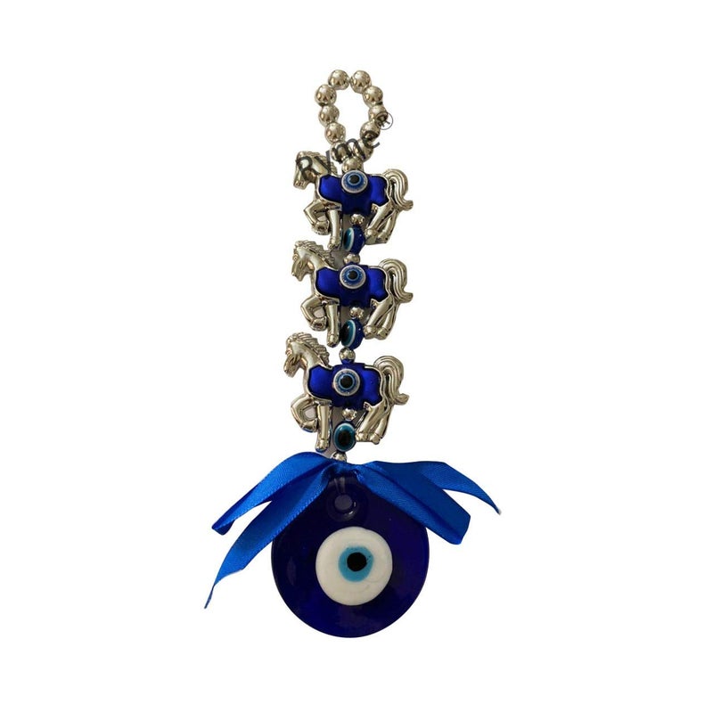 VRCT Vastu Feng Shui Evil Eye Wall Hanging with Three Horse for Good Luck Prosperity Zodaic Success Health Wealth Office Home Decor & Car (Three Horse),Glass - Image 4