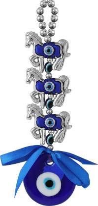 VRCT Vastu Feng Shui Evil Eye Wall Hanging with Three Horse for Good Luck Prosperity Zodaic Success Health Wealth Office Home Decor & Car (Three Horse),Glass - Image 2