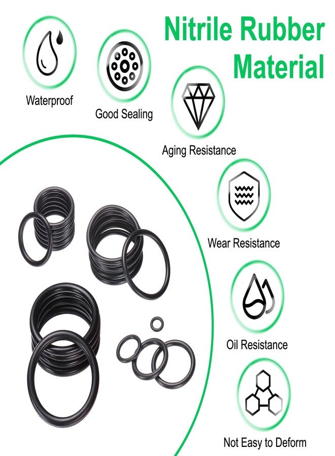 باتيكيل مجموعة متنوعة من حلقات النتريل المطاطية من باتيكيل، مجموعة حشوات الختم، 419 قطعة - Image 4