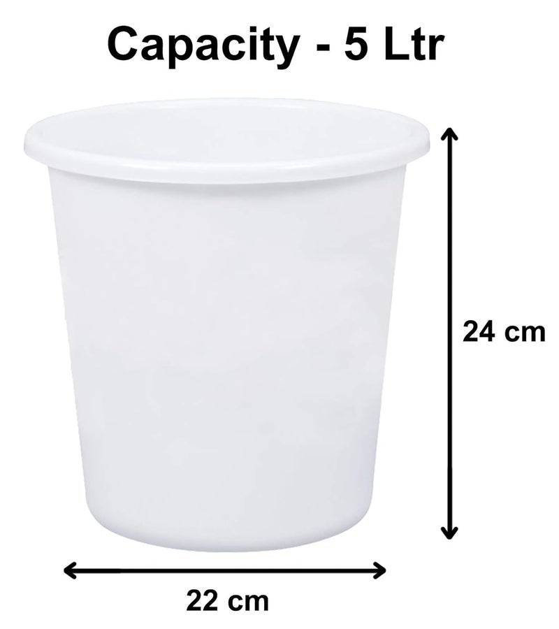 Kuber Industries Heart Home Plastic 2 Pieces Garbage Waste DustbinRecycling Bin for Home Office Factory 5 Liters WhiteHEART11743 Standard  - Image 2