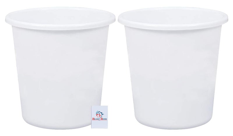 Kuber Industries Heart Home Plastic 2 Pieces Garbage Waste DustbinRecycling Bin for Home Office Factory 5 Liters WhiteHEART11743 Standard  - Image 1