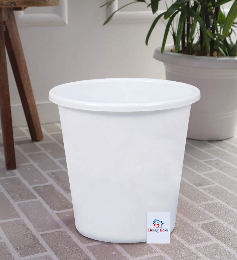Kuber Industries Heart Home Plastic 2 Pieces Garbage Waste DustbinRecycling Bin for Home Office Factory 5 Liters WhiteHEART11743 Standard  - Image 5