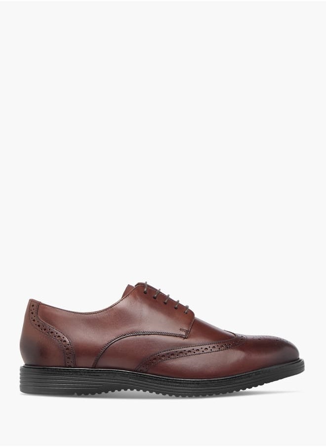 DUCHINI - Mens Perforated Lace-Up Derby Shoes - Image 1