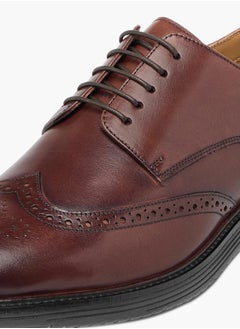 DUCHINI Mens Perforated Lace-Up Derby Shoes  - Image 5