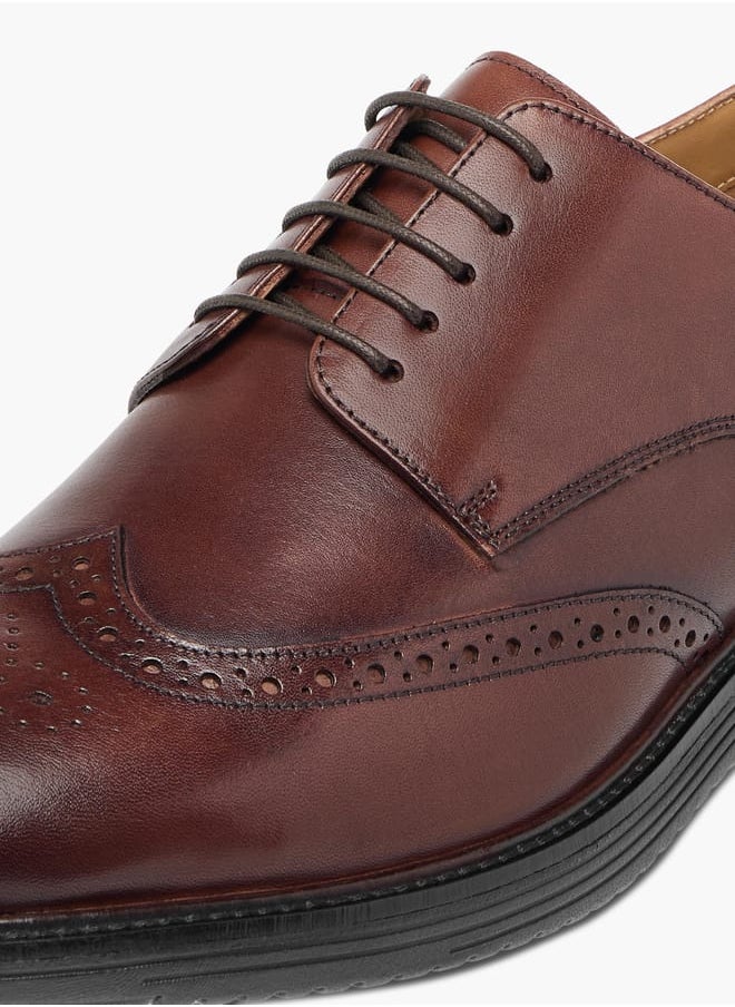 DUCHINI - Mens Perforated Lace-Up Derby Shoes - Image 1