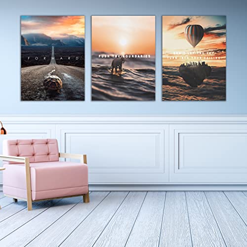 Yetaryy Motivational Wall Decor Poster Inspirational Wall Art 3 Pieces Canvas Wall Painting Artwork for Living Room Bedroom Office Home Decor Prints Pictures Wall Decor Framed Ready to Hang 36Wx 16H - Image 3