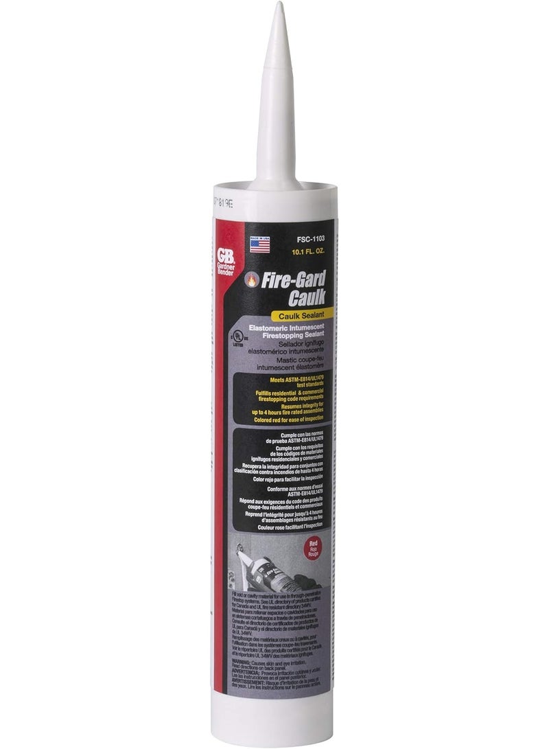 Gardner Bender Fire-Gard Firestopping Caulk Sealant, Firestopping Fire Guard Fire Safety, 10.1 oz, Red - Image 1