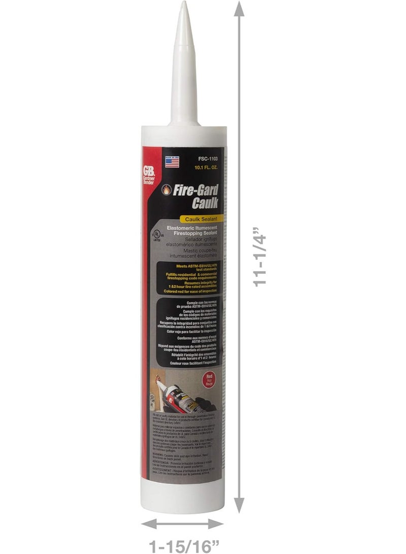 Gardner Bender Fire-Gard Firestopping Caulk Sealant, Firestopping Fire Guard Fire Safety, 10.1 oz, Red - Image 2
