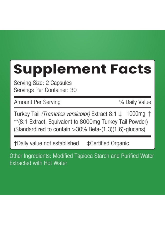 ENCAPSULATE Turkey Tail Capsules 8:1 Extract - Premium Organic Fruiting Body 8:1 Extract - Adaptogen Mushroom Supplement for Digestive, Gut & Immune Support - Lab Tested & Non-GMO - 60 Vegan Capsules - Image 2