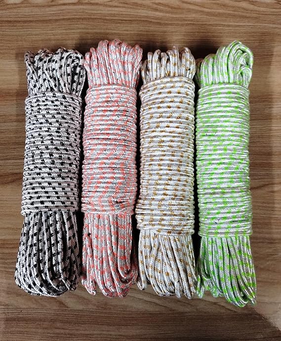 Kabi Aggro 40 Meter Heavy Duty Clothesline Rope (10 Meter Each Pack of 4) Adjustable, Anti-Slip Polyester Laundry Line for Indoor & Outdoor Drying – Strong, Multicolour Washing Line Rassi - Image 2
