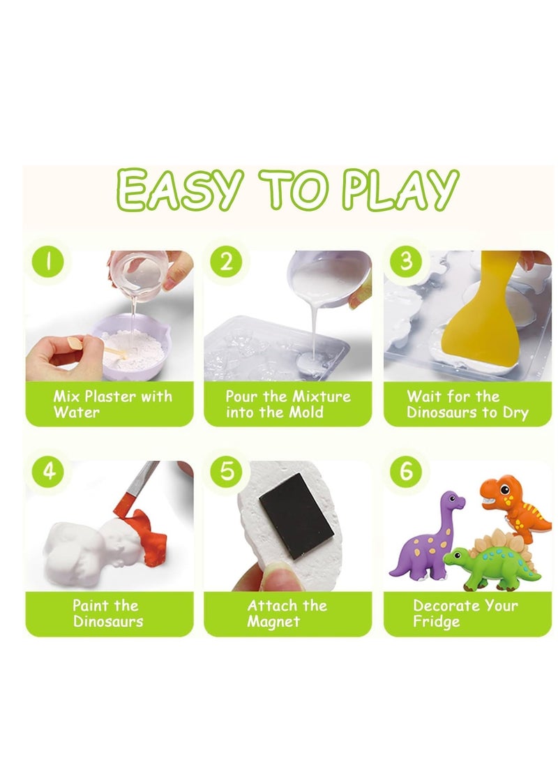 DMG TECH Paint Your Own Dino Kit DIY Gypsum Mould Art Supplies Arts Crafts Kit Plaster Painting Kit for Kids 6-12 for Kid Birthday Gift Party Favor DIY Kit  - Image 2