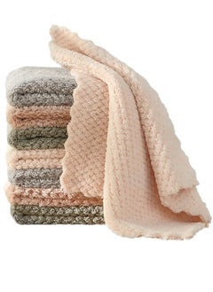 TAYRAN Dish Towels for Kitchen, 8 Pack Premium Coral Velvet Dish Cloths for Washing Dishes, Super Absorbent Coral Fleece Cleaning Cloths, Nonstick Oil Washable Fast Drying Rags  - Image 1