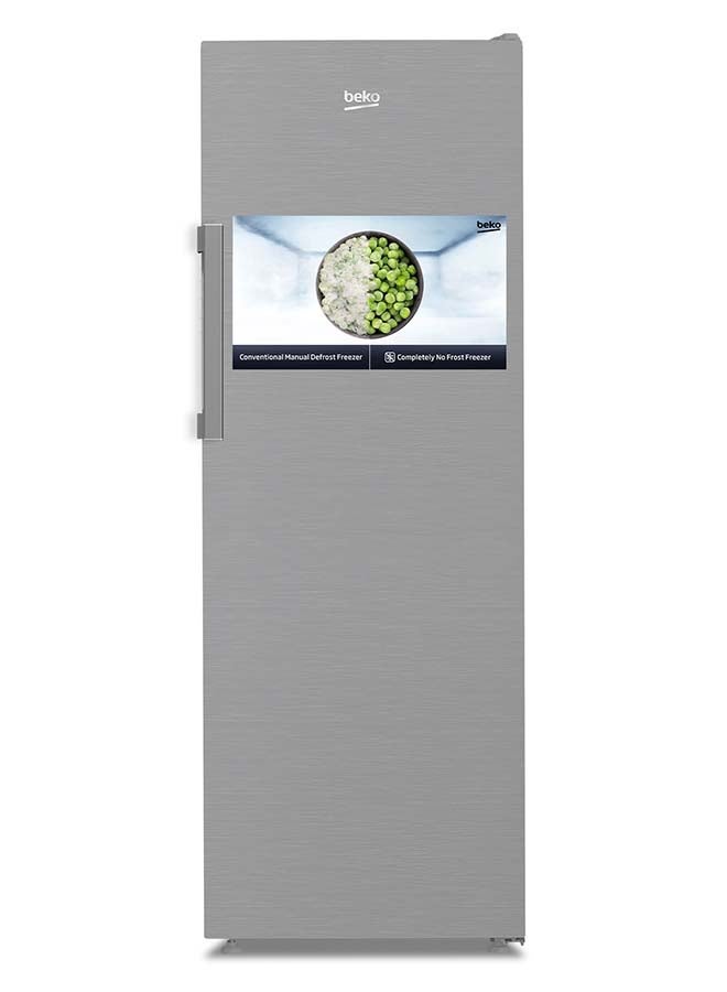 Upright Freezer 291 Liters Gross(260 Net) Capacity, Single Door, No Frost, Low noise, Reversible Door, Smooth Fit 260 L RFNE291S Brushed Silver