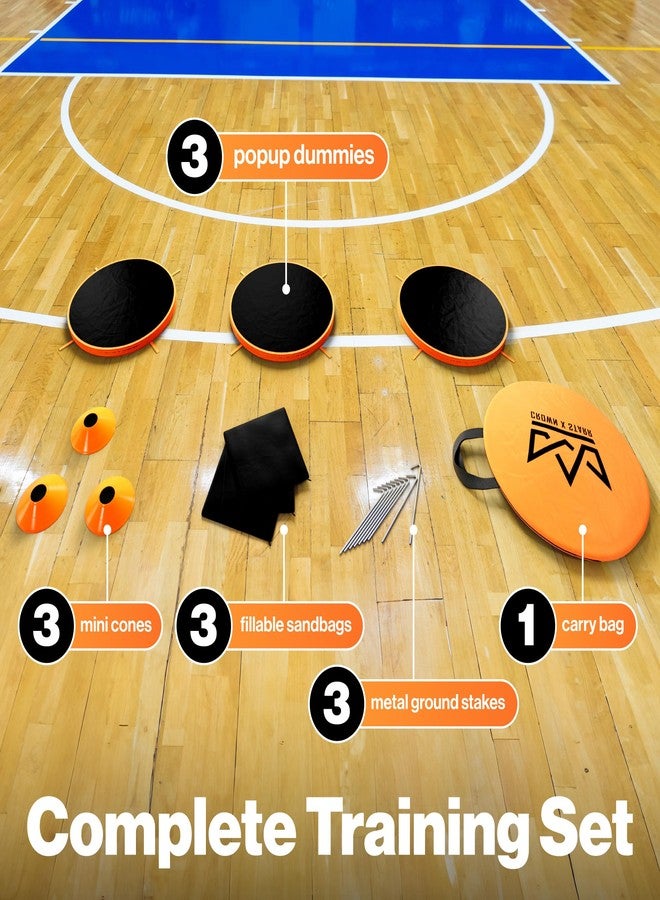 Crown x Starr Pop Up Defenders 3 Pack, 48 inches Tall, with Fillable Sandbags (no Sand), Simulate Defenders for Basketball, Football, Soccer, with Carry Bag & Mini Drill Cones - Image 2