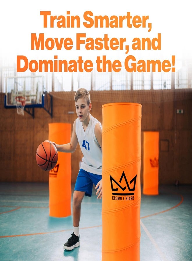 Crown x Starr Pop Up Defenders 3 Pack, 48 inches Tall, with Fillable Sandbags (no Sand), Simulate Defenders for Basketball, Football, Soccer, with Carry Bag & Mini Drill Cones - Image 3