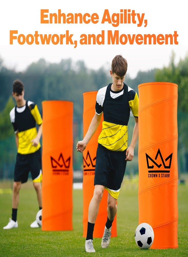 Crown x Starr Pop Up Defenders 3 Pack, 48 inches Tall, with Fillable Sandbags (no Sand), Simulate Defenders for Basketball, Football, Soccer, with Carry Bag & Mini Drill Cones - Image 5