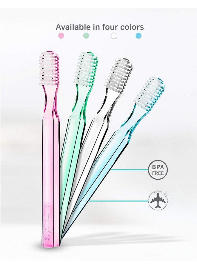 Supersmile New Generation Toothbrush w/ Patented 45° Soft Nylon Bristles - Whitening Tooth Brush w/ Ergonomic Handle Guarantees ADA Recommended Brushing Angle for Adults & Children (Clear),1 Count - Image 4