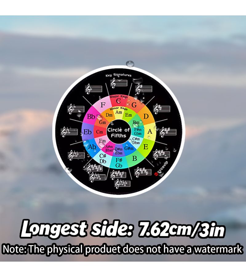 Music Theory Key Signature Vinyl Sticker 1pc Waterproof Sun Resistant Circle Of Fifths Decal For Music Lovers - Image 4