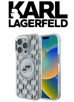 iPhone 16 Pro Case, supports wireless charging MagSafe, transparent with original logo and design approved by the global brand (KARL LAGERFELD). From CG Mobile.