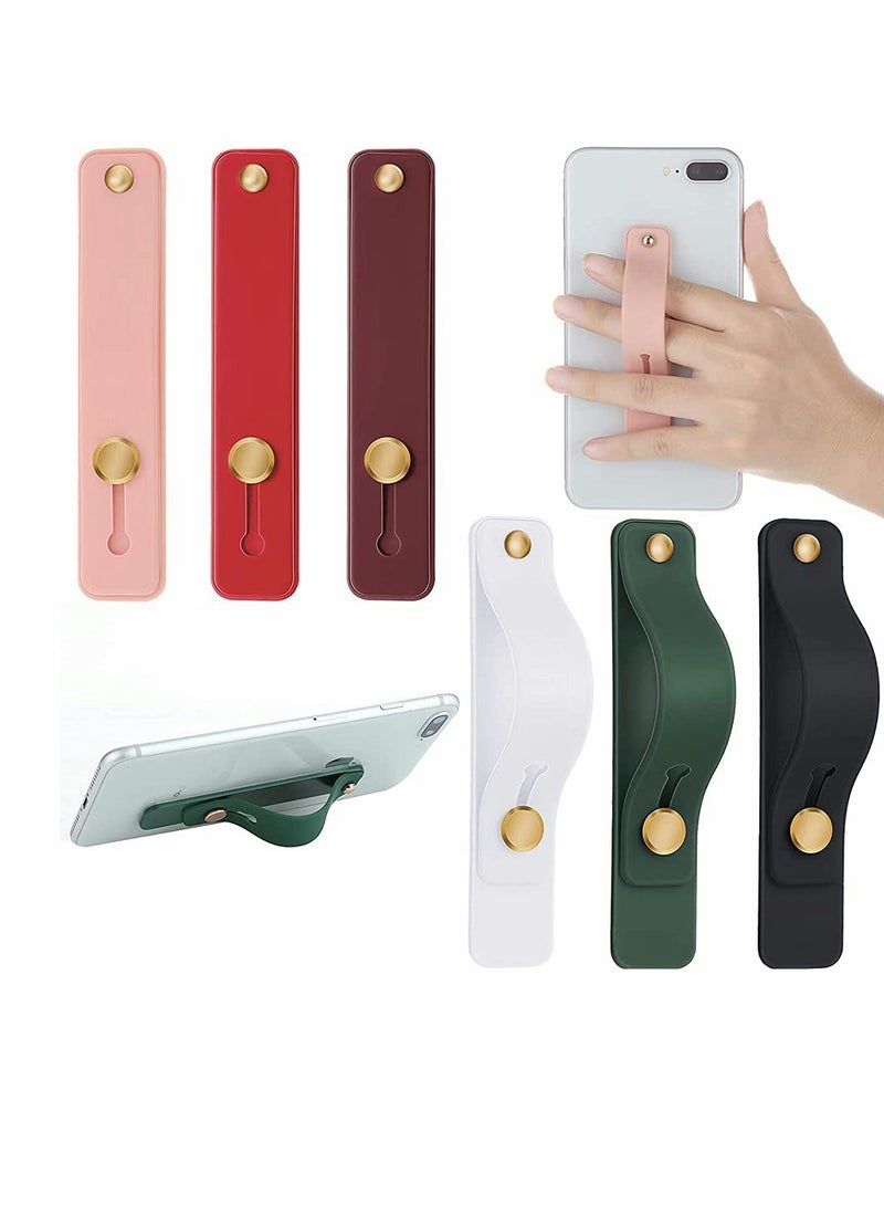 KASTWAVE 6 Pieces Phone Grip Holder Cell Phone Grip Strap Telescopic Phone Finger Strap Stand Universal Finger Kickstand for Most Smartphones, Small Tablets, 6 Colors (Vintage Colors) - Image 1