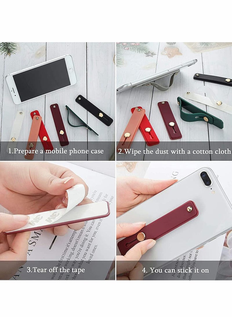 KASTWAVE 6 Pieces Phone Grip Holder Cell Phone Grip Strap Telescopic Phone Finger Strap Stand Universal Finger Kickstand for Most Smartphones, Small Tablets, 6 Colors (Vintage Colors) - Image 5