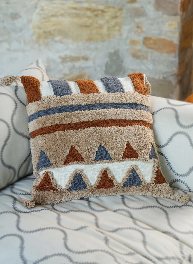 sanskrutihomes sanskrutihomes Embroidered Cotton Cushion Cover - 45x45cm