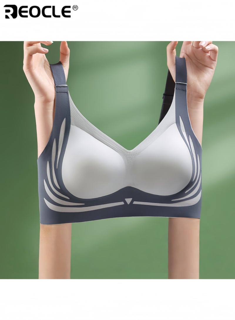 REOCLE Women's Seamless Push-Up Bra with Stylish Pattern Design Comfortable Wireless Bra for Daily Wear Casual & Active Styling - Image 3