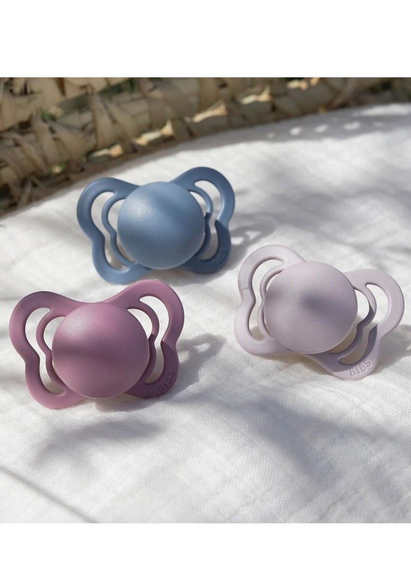 Baby - BIBS  Latex Symmetrical Pacifier Size 2  6-18 Months Set of 2 Lilac/lotus color - Image 1