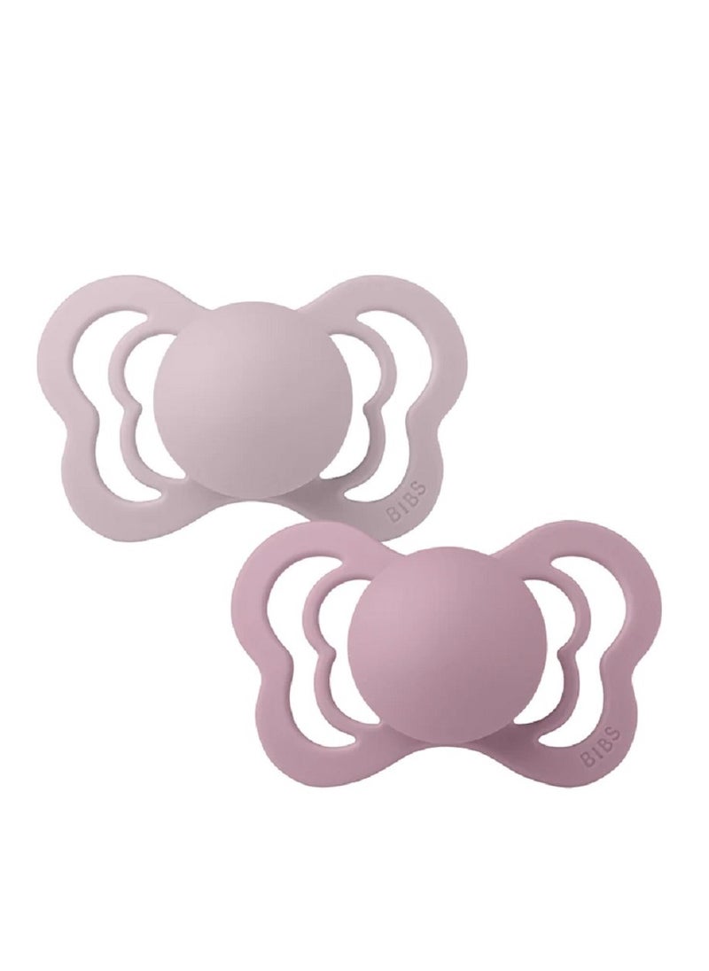 Baby - BIBS  Latex Symmetrical Pacifier Size 2  6-18 Months Set of 2 Lilac/lotus color - Image 1