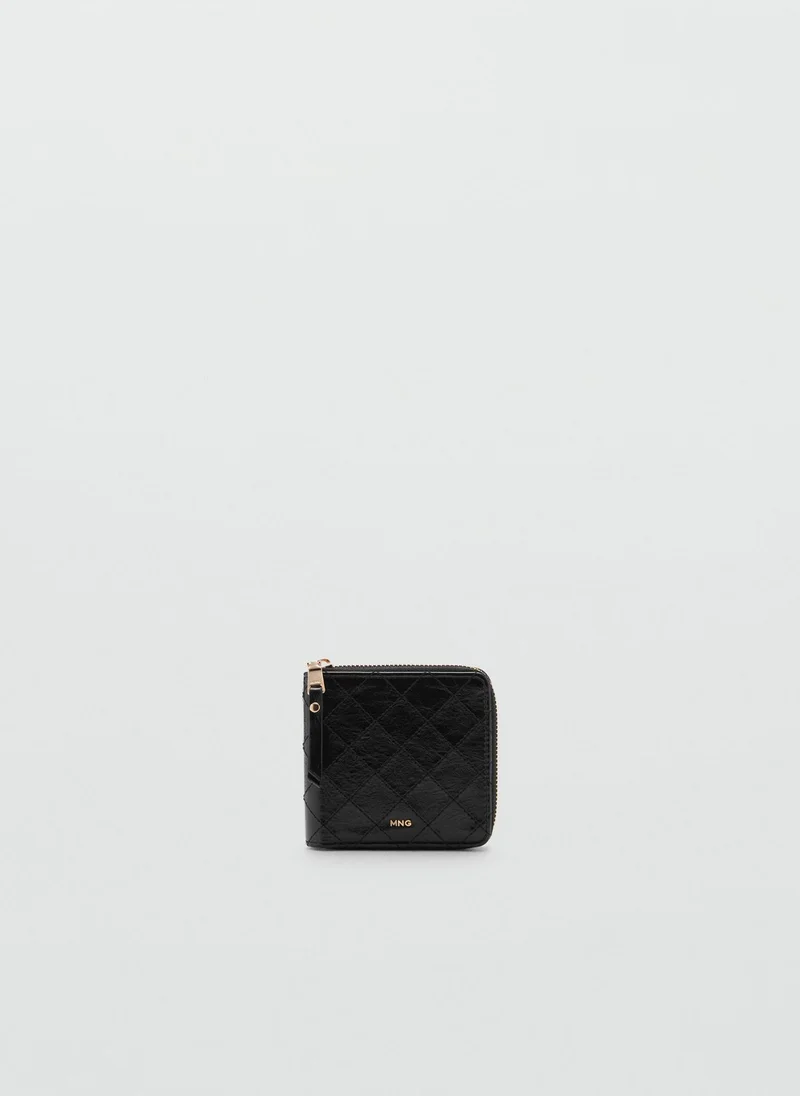 MANGO Decorative Stitching Wallet
