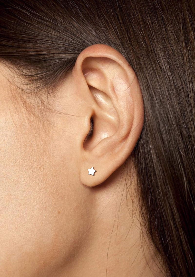 Lantine Titanium Threadless Push in Flat Back Nose Ring Stud 20g 6mm Earrings Lip Cartilage Helix Daith Piercing Jewelry - Image 3
