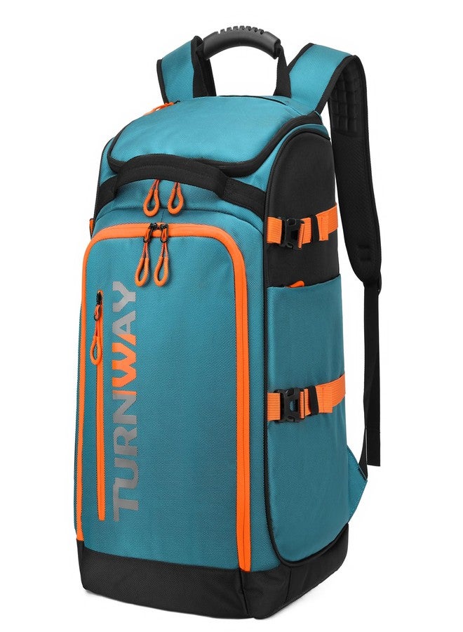 TurnWay Ski/Snowboard Boot Backpack/Ski Boot Backpack | Excellent for Store All Gear | Travel with Waterproof Exterior, Reflective Strip for Men, Women and Youth(Blue-Orange) - Image 1