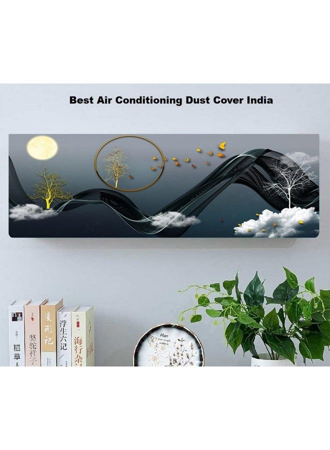 CLOUDTAIL CHOICE Printed Air Conditioning Dust Cover Folding Designer Ac Cover for Indoor Split Ac 1.5 ton (97 x 31 x 21 .5cm ) (CL_moonlight) - Image 2