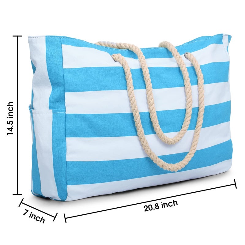Becokan Beach Bags for Women, Large Waterproof Tote Bag with Zipper, Waterproof Sandproof Swim Pool Large Tote - Image 4