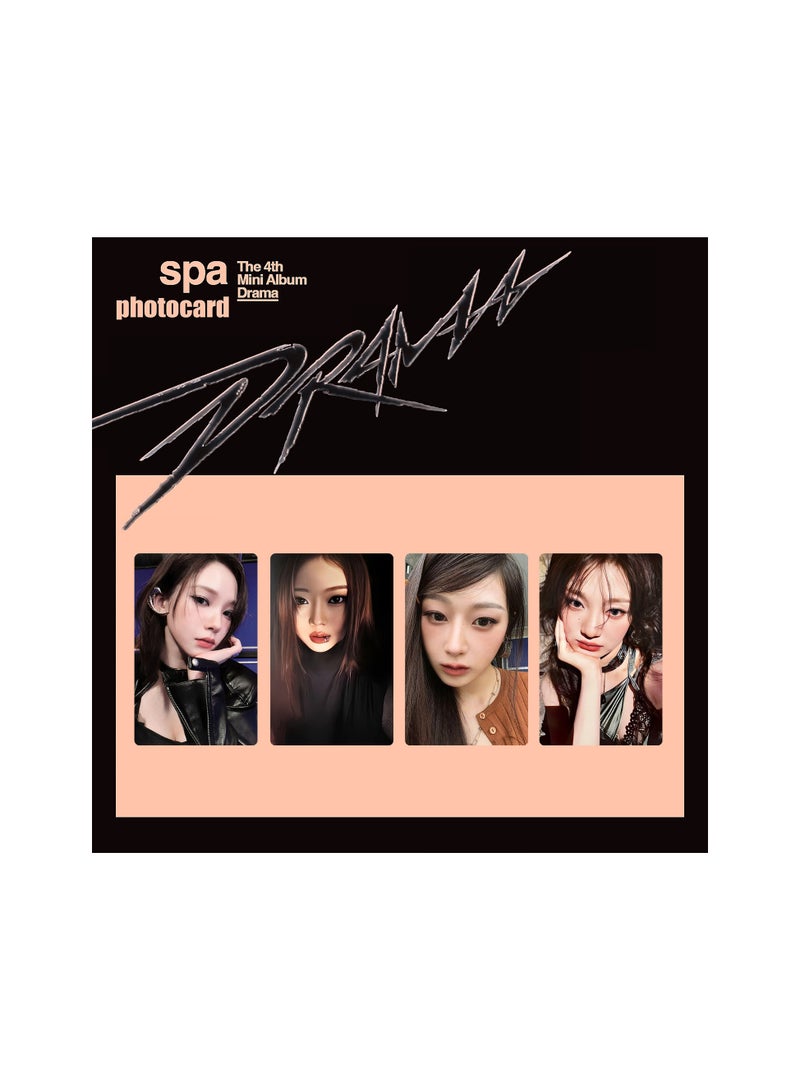 NIBEMINENT 4 Pcs Kpop AESPA Drama Lomo Cards Card For Fans Collection Gifts - Image 2