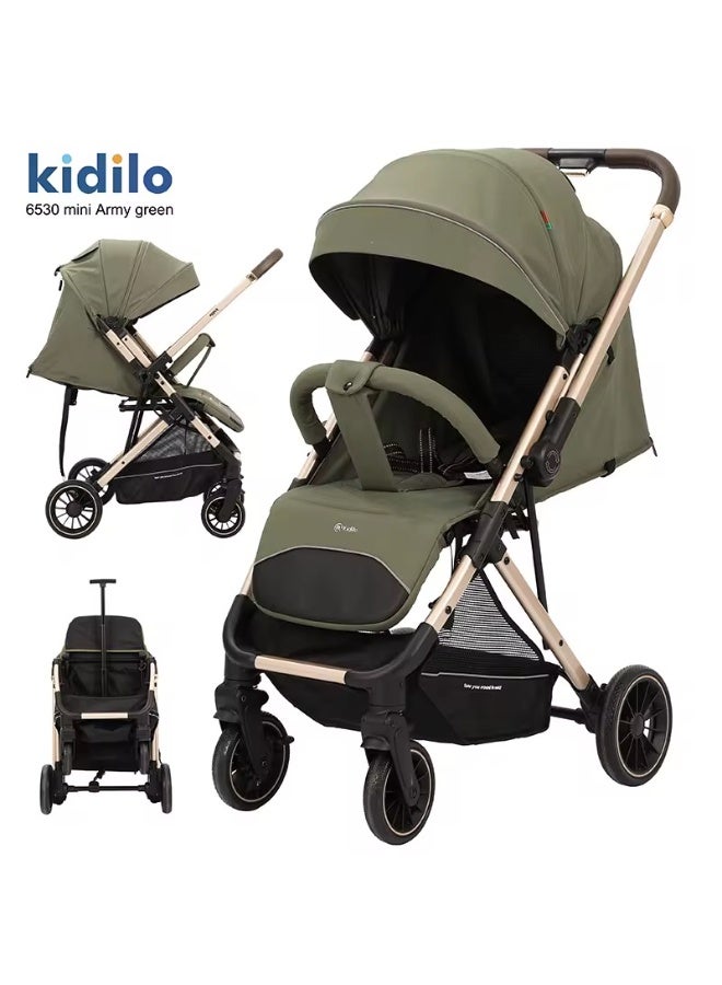 عربة أطفال كيديلو 6530 Mini خفيفة الوزن وقابلة للطي بيد واحدة، مقعد مريح متعدد الوضعيات، مظلة حماية كبيرة، عجلات مرنة سهلة الحركة، سلة تخزين واسعة، مناسبة للاستخدام اليومي والسفر