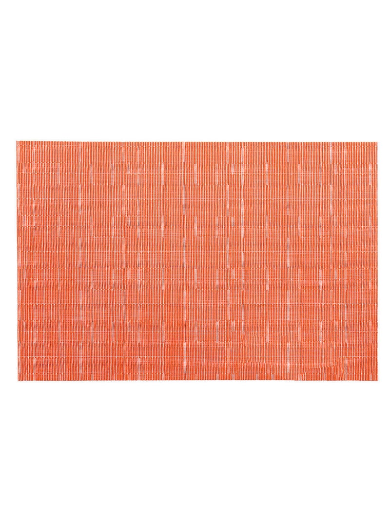 NIBEMINENT 6-Piece Crossweave Placemat Set Orange 45 x 30centimeter - Image 2
