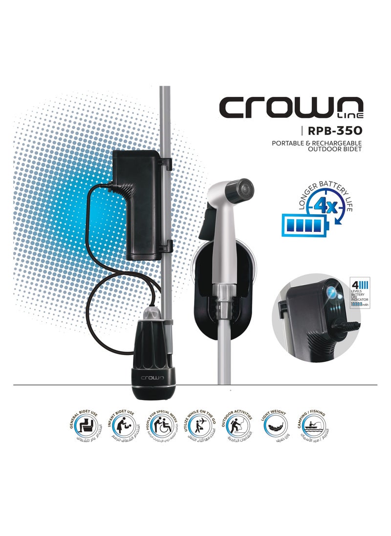 Crownline Portable And Rechargeable Outdoor Bidet Rpb-350  - Image 1