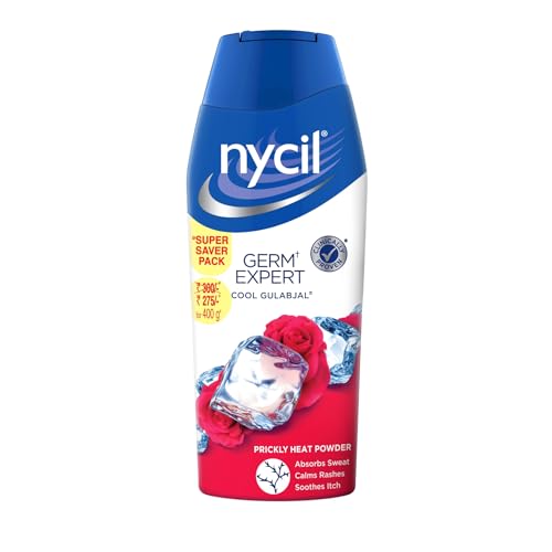 Nycil Germ Expert Cool Gulabjal Prickly Heat and Cooling Powder - 400 g | Get Relief from Skin Problems - Image 1