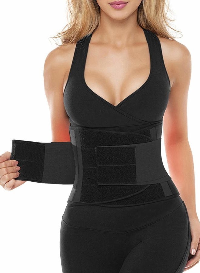 SHAPERX Women Waist Trainer Belt Waist Trimmer Belly Band Body Shaper Sports Girdles Workout Belt (SZ8002-Black, Small) - Image 1