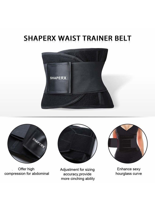 SHAPERX Women Waist Trainer Belt Waist Trimmer Belly Band Body Shaper Sports Girdles Workout Belt (SZ8002-Black, Small) - Image 4