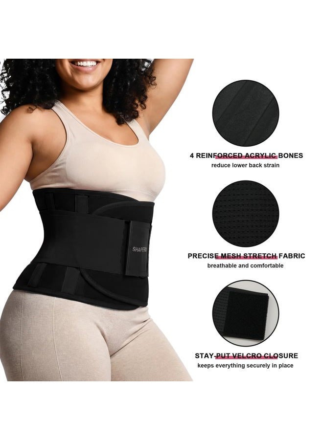 SHAPERX Women Waist Trainer Belt Waist Trimmer Belly Band Body Shaper Sports Girdles Workout Belt (SZ8002-Black, Small) - Image 3