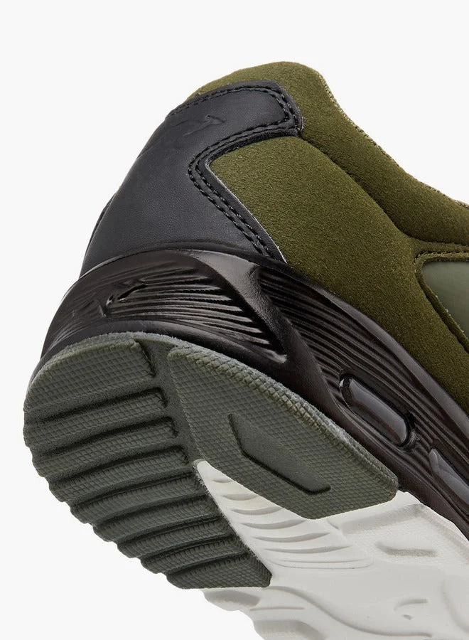 kangaROOS OLIVE Boys' Panelled Sports Shoes with Hook and Loop Closure for Men | Best Price UAE